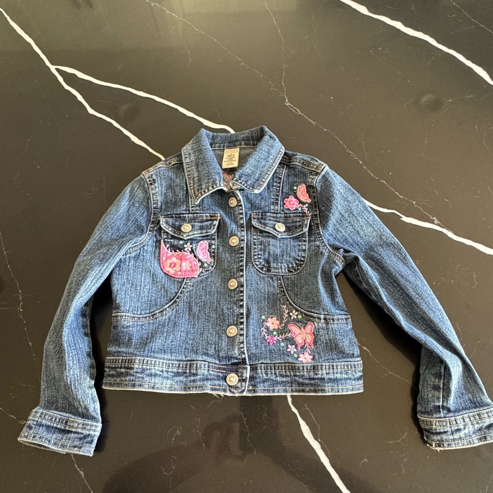 Y2K Arizona‎ Jean Company Blue Jacket with Pink Embroidery